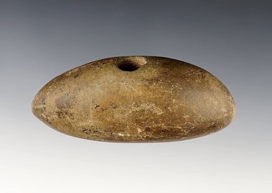 Well made 3 1/2" wide Pick Bannerstone found in Ohio.