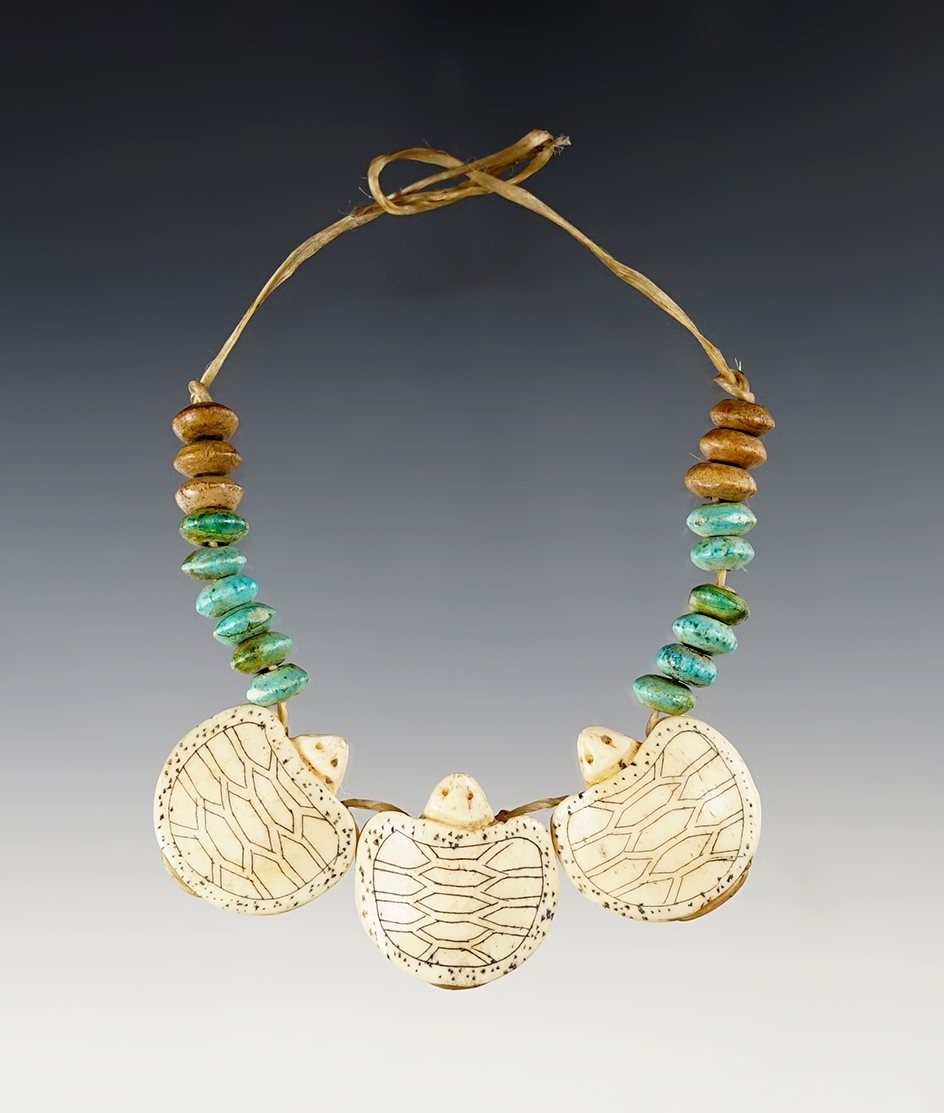 1880's Plains Bracelet with carved turtle effigies. The turtles measure about 1".