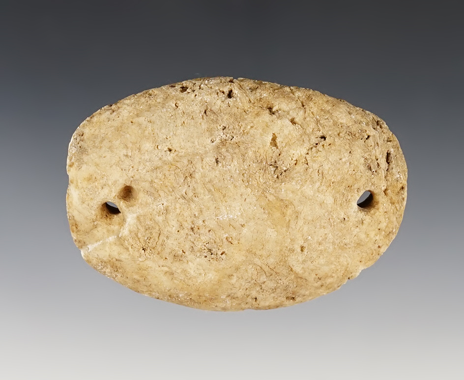 3 5/16" Elliptical Gorget found close to the TN River, Hardin Co., Tennessee. Ex. John Rutherford.