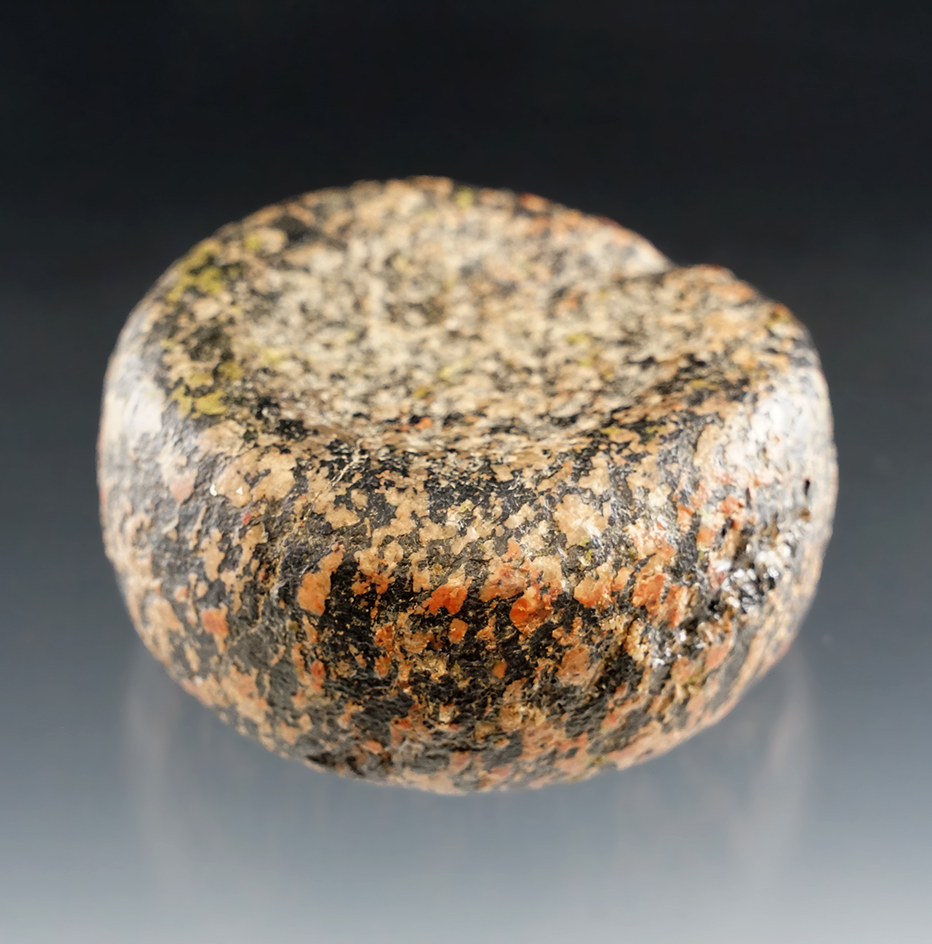 3" Discoidal made from beautiful  granite that is nicely cupped - Kentucky near the Ohio River