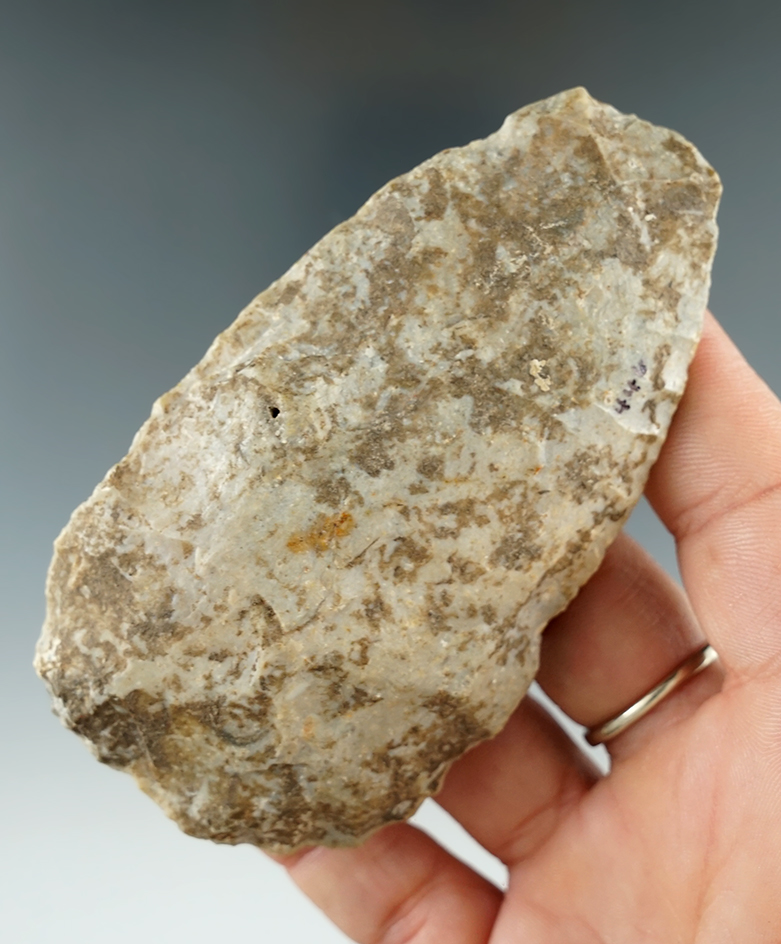 Heavily patinated 3 11/16" Flint Celt  found at Cahokia Mounds, Illinois.