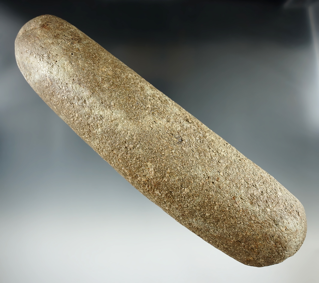 9" long Roller Pestle made from hardstone found in Ohio.