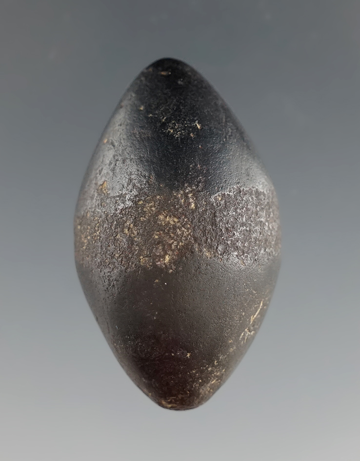 1 1/2" miniature Hematite bi-pointed plummet found in Ohio.