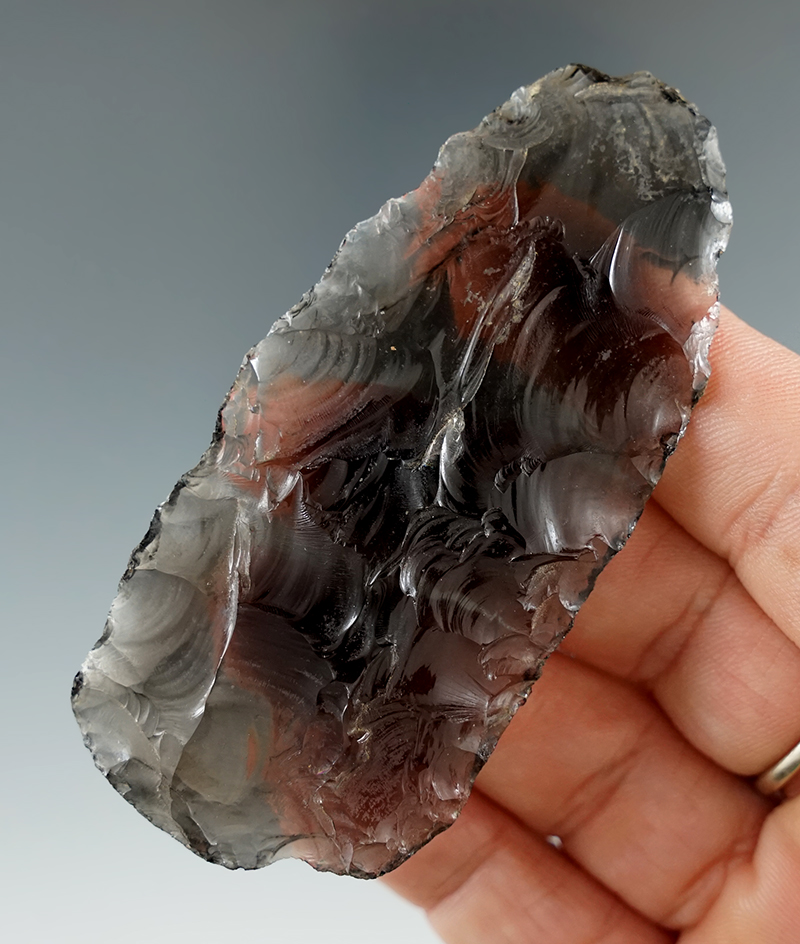 3 1/8" translucent obsidian Blade found in South Dakota.