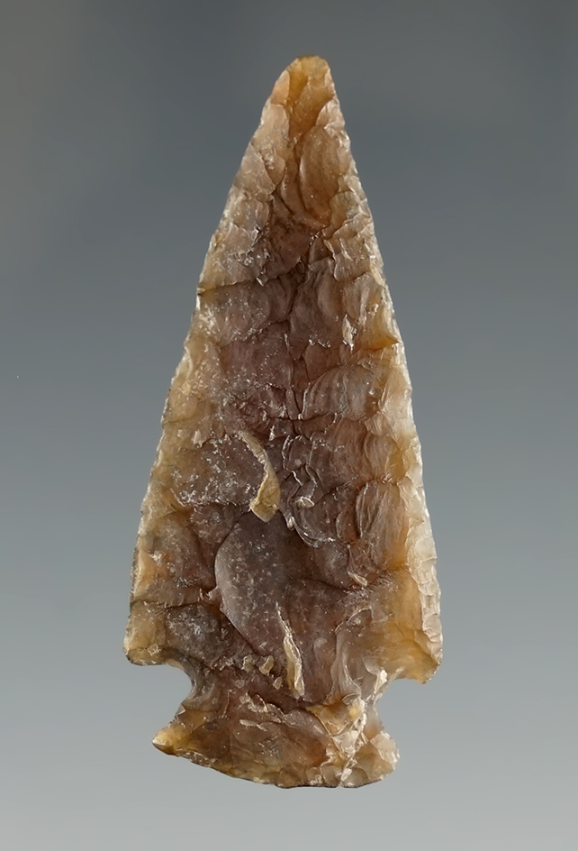 1 3/4" Knife River Flint Cornernotch found in Eastern South Dakota.