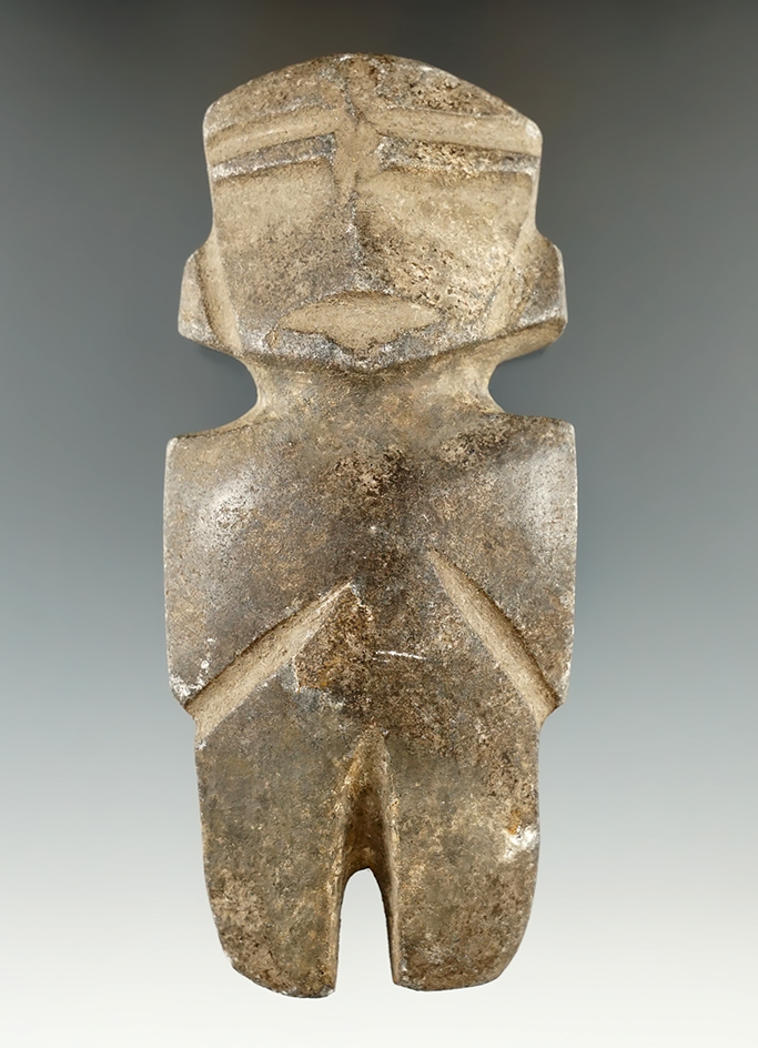4 1/4" Toltec Human Effigy Figurine made from Hardstone. Found in West Central Mexico