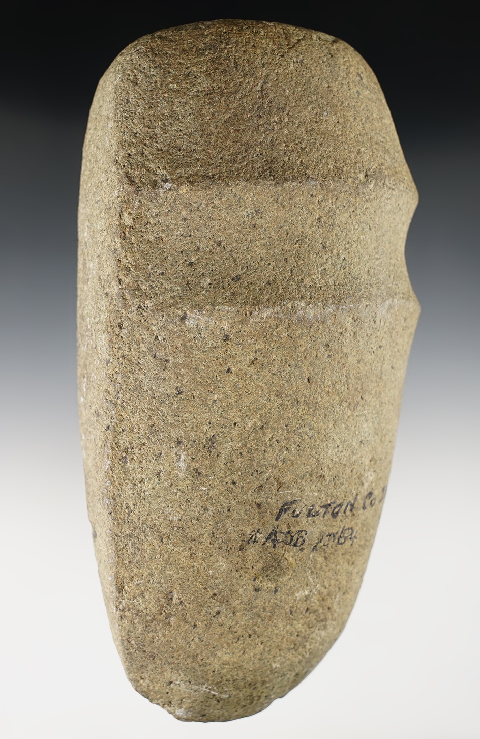 Large 7 1/2" long 3/4 Grooved Axe found in Fulton Co., Indiana.