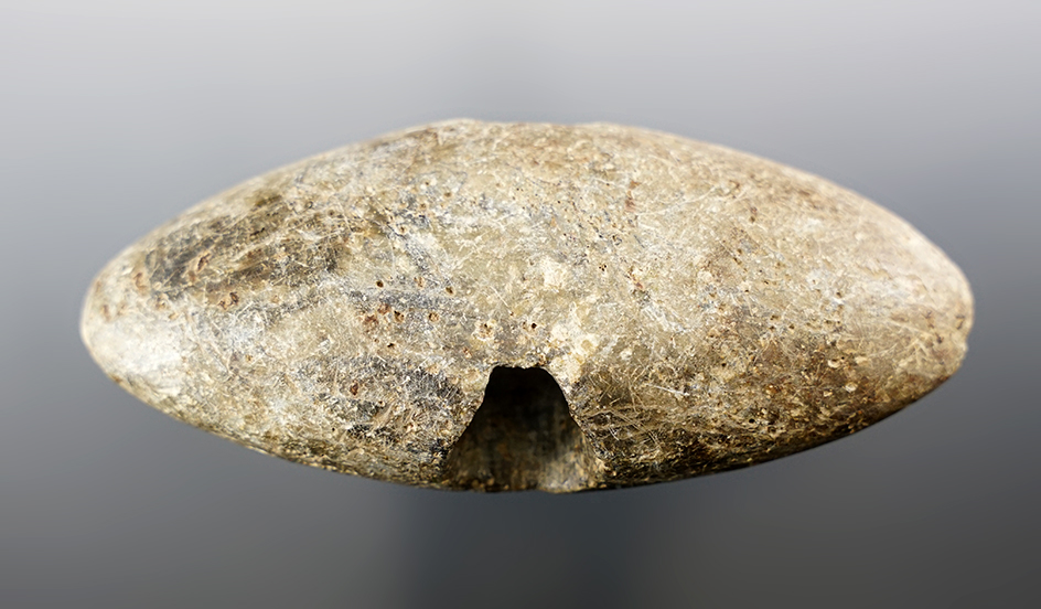 4 3/16" Steatite Bannerstone that is very nicely styled. Found in Hartford Co., Maryland.