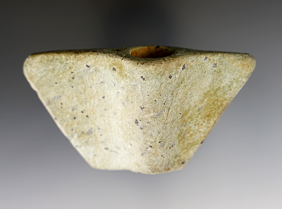 Rare! Excellent style on this 3 1/2" Steatite Bannerstone found in Elkton, Cecil Co., Maryland.