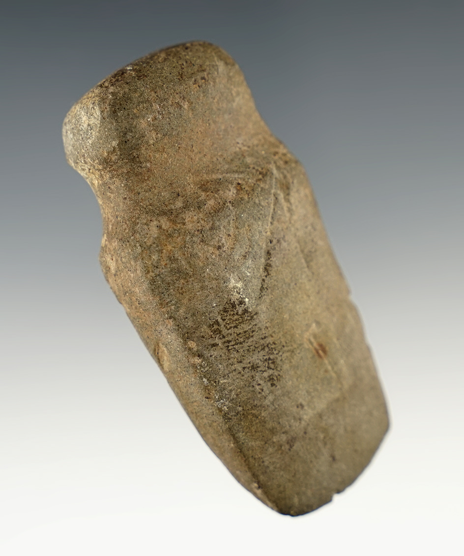 Rare and nice! 3" Miniature 3/4 Grooved Axe found in Maryland. Nice mineral deposits.