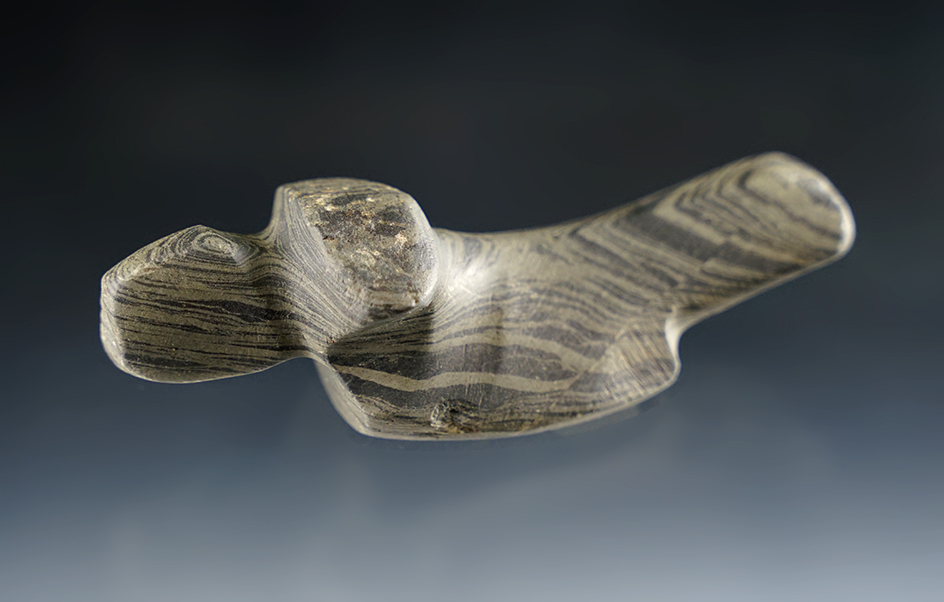 Pictured in Birdstone Book! 3 7/8" Uniquely styled Birdstone found in Oxford Co., Ontario Canada.