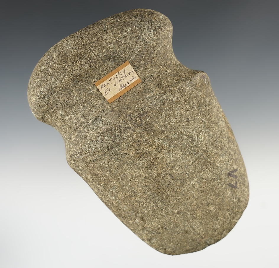 5 7/8" Full Grooved Axe with some ancient poll damage. Glovers Cave, Kentucky. Ex. Vietzen.