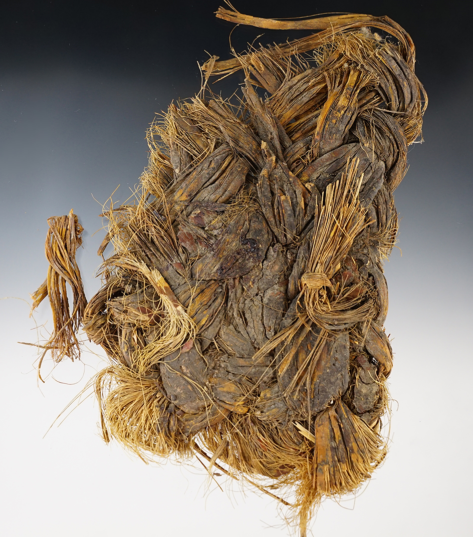 8" Piece of plant fiber matting found in a cave on a ranch near Ft. Thomas, Arizona, around 1890.