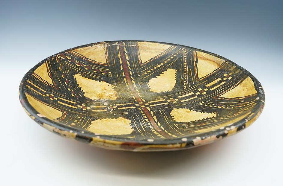14" Diameter Berber pottery tray from Morocco.