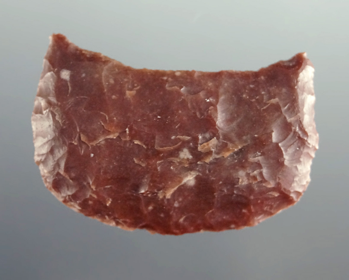 Excellent flaking on this 1 1/4" Crescent found in New Mexico.