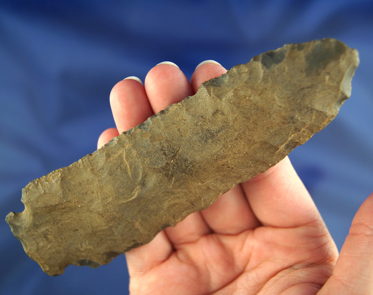 5 1/8" Etley Knife found in Pettis Co.,  Missouri. Heavily patinated, some box nicks to edges.