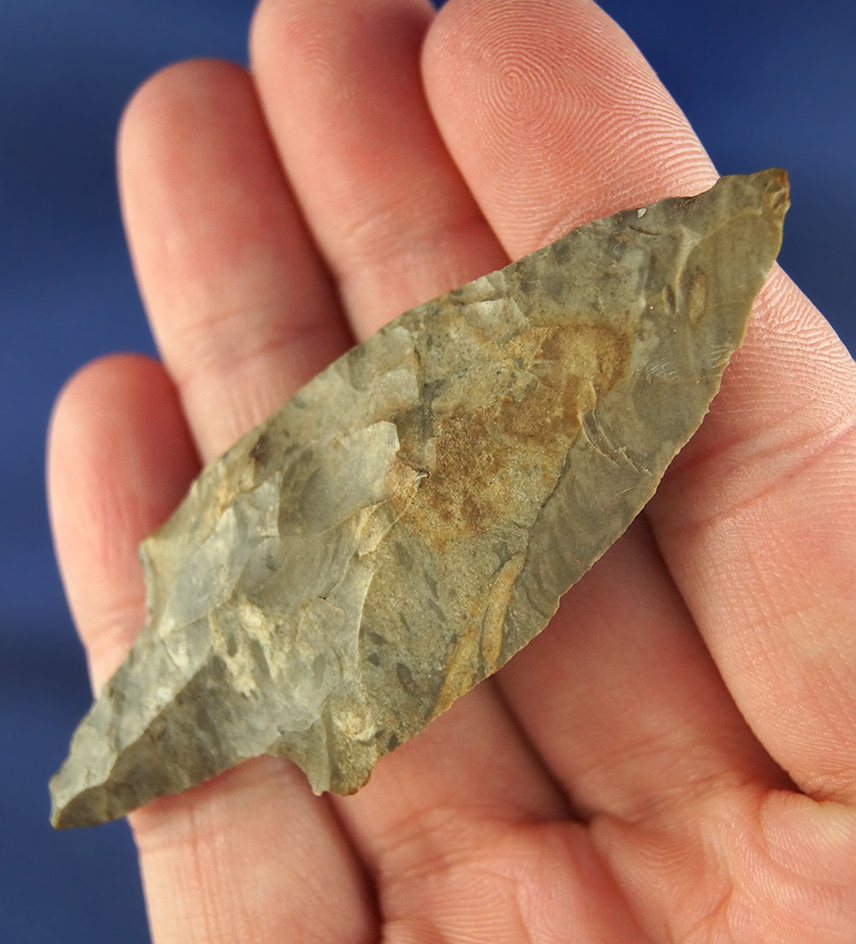 2 3/4" Stemmed Dart Point made from Boone chert found in Oklahoma.