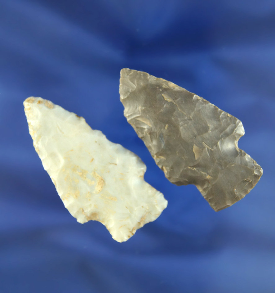 Pair of Hopewell points found in Lawrence Co.,  Indiana near Bedford. Largest is 2 7/16".