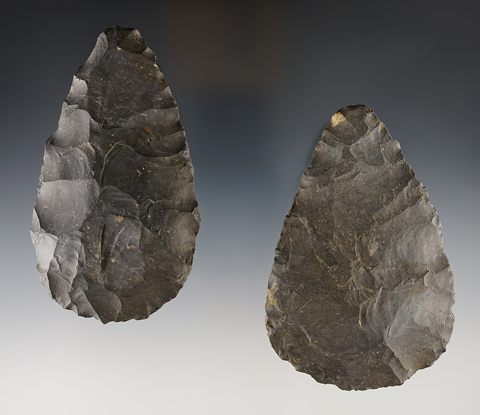 Pair of Cache Blades found together in Illinois. The largest is 4 3/16".