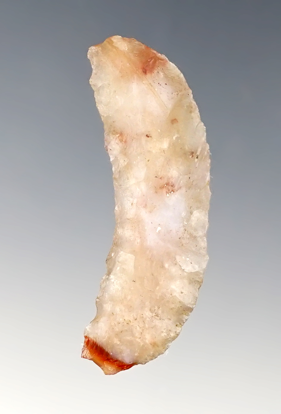 1 11/16" Paleo Crescent - Chalcedony. Found by R.D. Mudge in Nevada. Ex. Gordon Erspamer.