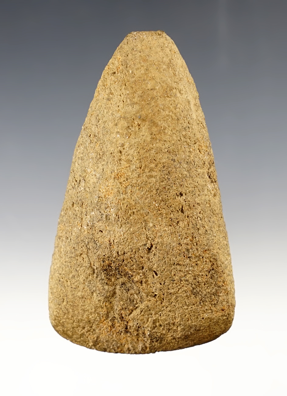 3 7/8" Celt made from lightweight material. Found in Clinton County, state unknown.