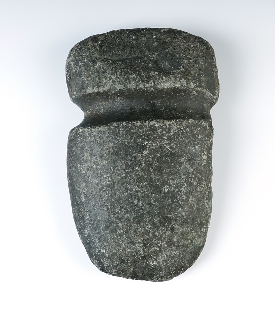 Very large 8 1/2" Full Grooved Axe found in Madison Co., Ohio. Ex. Bill Likens collection.