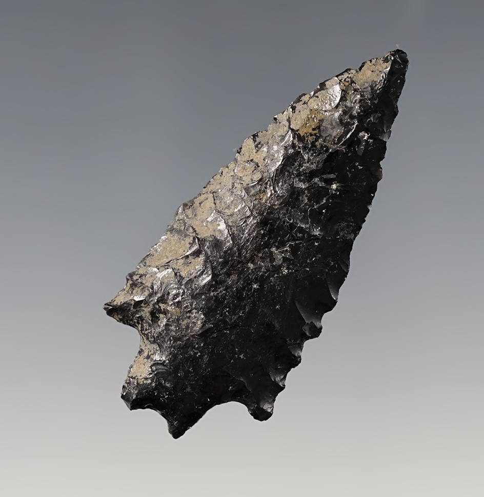 Well patinated 2 1/2" Obsidian Point - Fort Rock area in Oregon in the 1950's by Don Simpson.