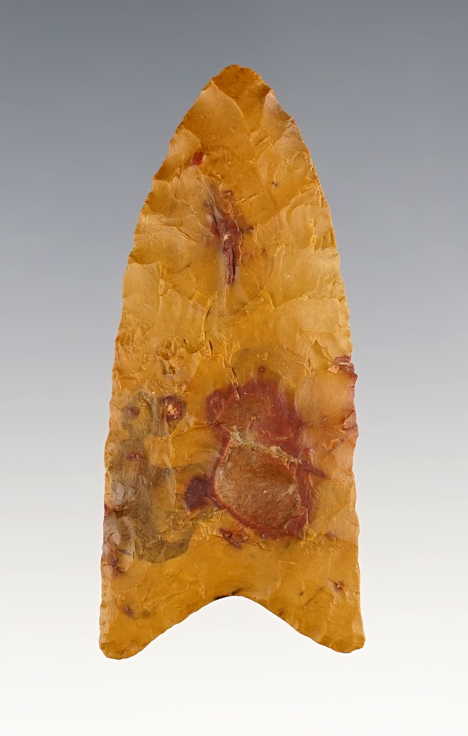 Well patinated 2 1/4" Jasper Plainview - Sabine Co., Texas. A nicely made example. Rogers COA.