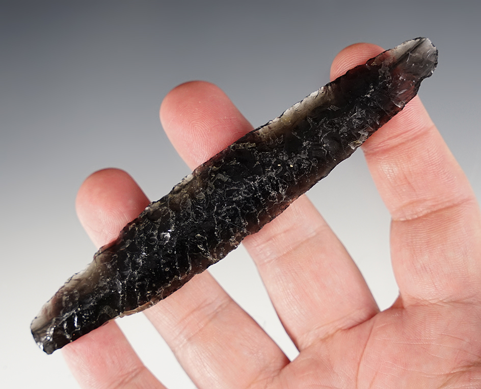 Exceptional oblique transverse flaking on this 4 7/8" by Pointed Knife - Colusa Co., California