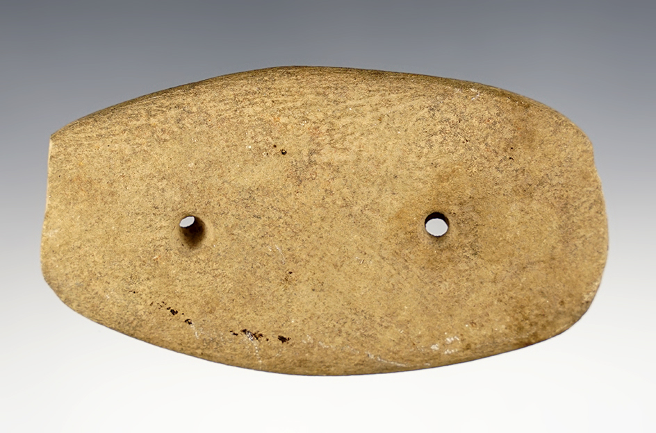 Fine 4" Gorget - Sandstone. Steuben Co., Indiana by Harlen Snyder. Ex. Michindioh Museum.
