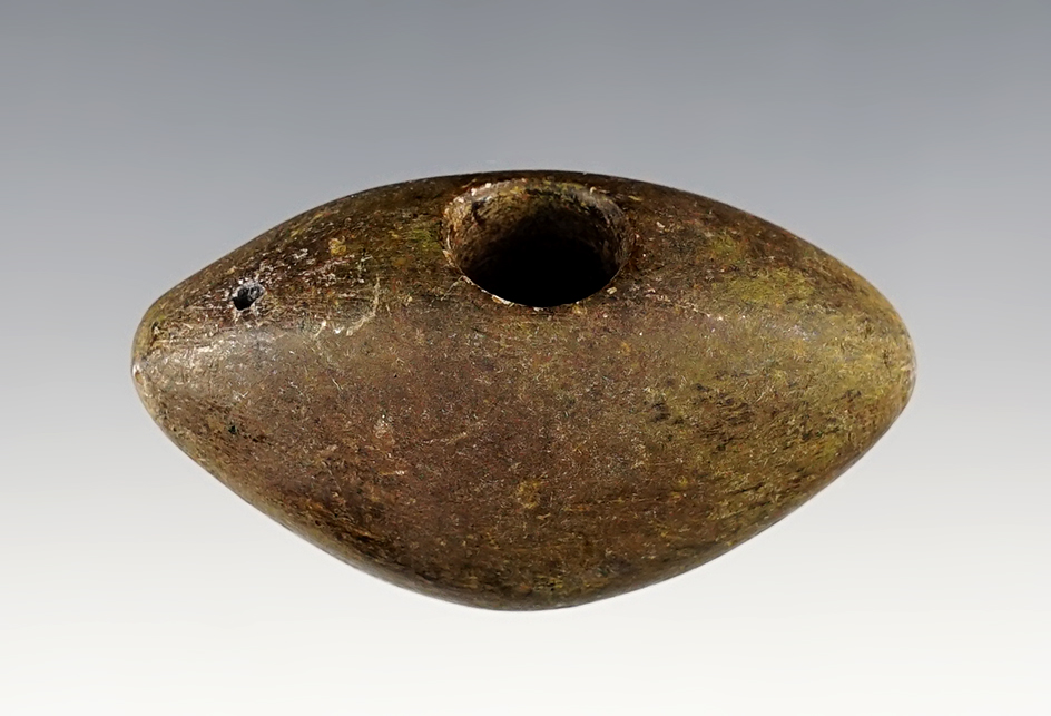 Fantastic 2 7/16" wide Bannerstone found in Franklin Co., Ohio. Ex. Brent Heath collection.