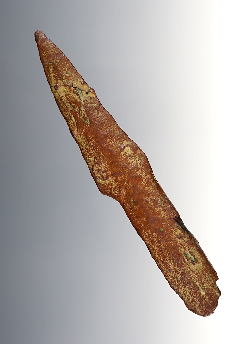 Classic style on this 3 3/4" Old Copper Culture Socketed Spear made from Copper - Wisconsin. 