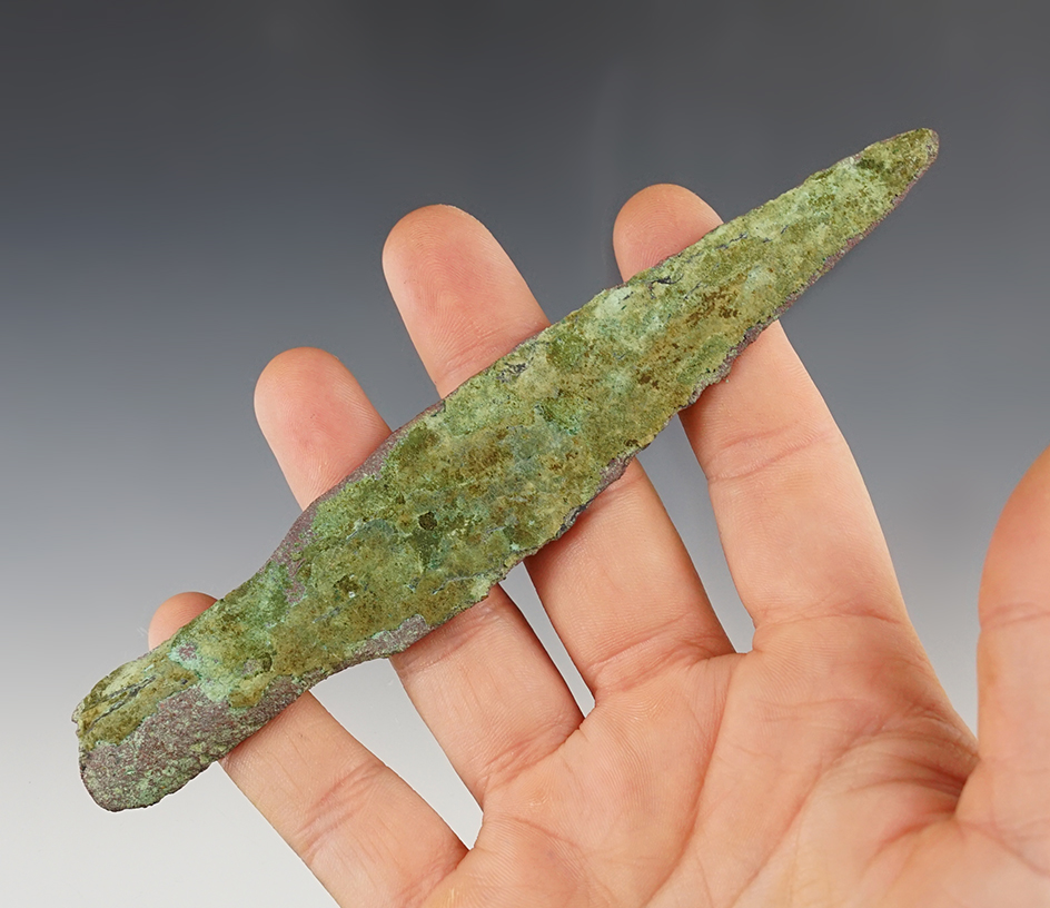 5 5/8" Old Copper Culture Socketed Spear found in Vilas Co., Wisconsin.