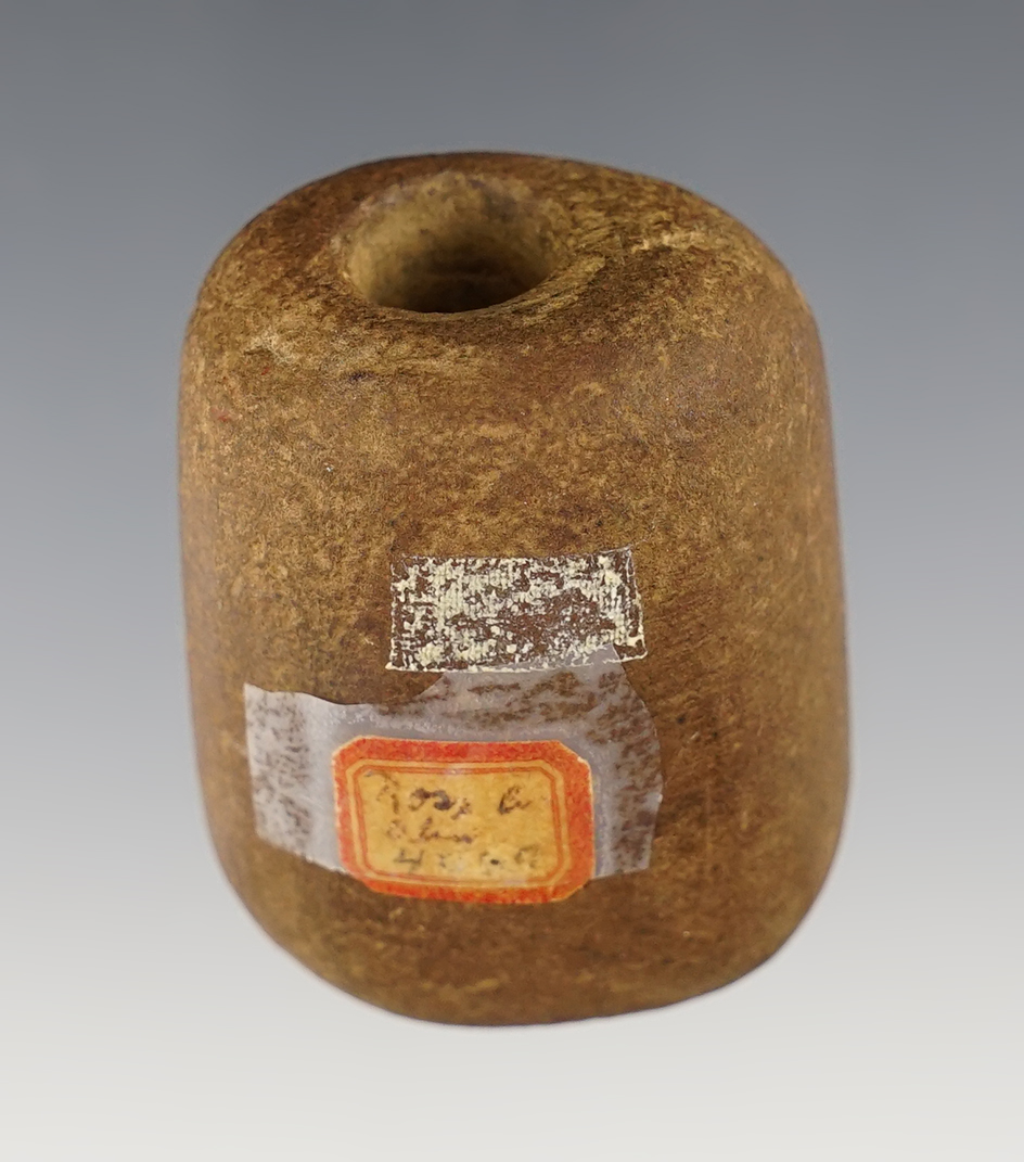 1 7/8" Tube Bannerstone made from patinated Sandstone. Found in Ross Co., Ohio.