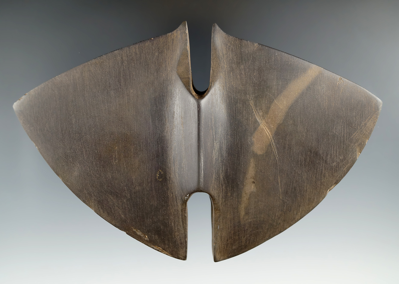 Sale Highlight! 6 1/4" Archaic Double Notch Butterfly Bannerstone - Stark Co., Indiana. Ex. Payne.