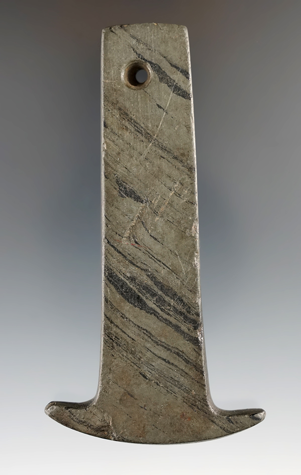 4" Adena Anchor Pendant found in or near Crawfordsville, Montgomery Co., Indiana. Pictured!