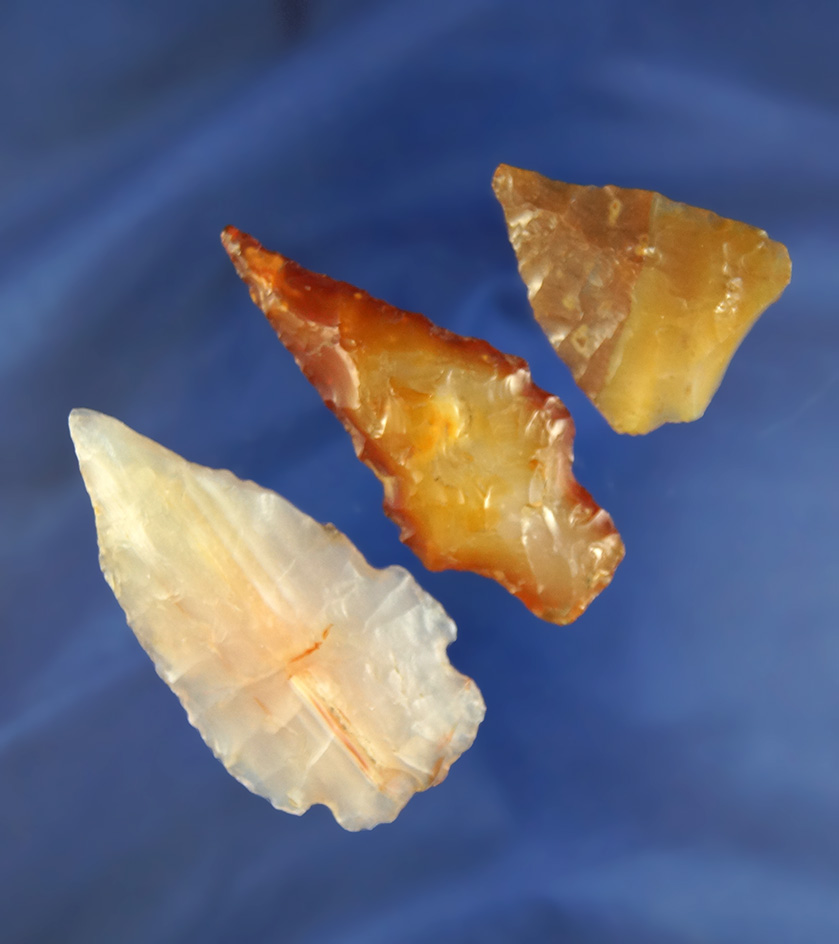 Set of three assorted Knives found near the Columbia River, Washington - attractive agate.