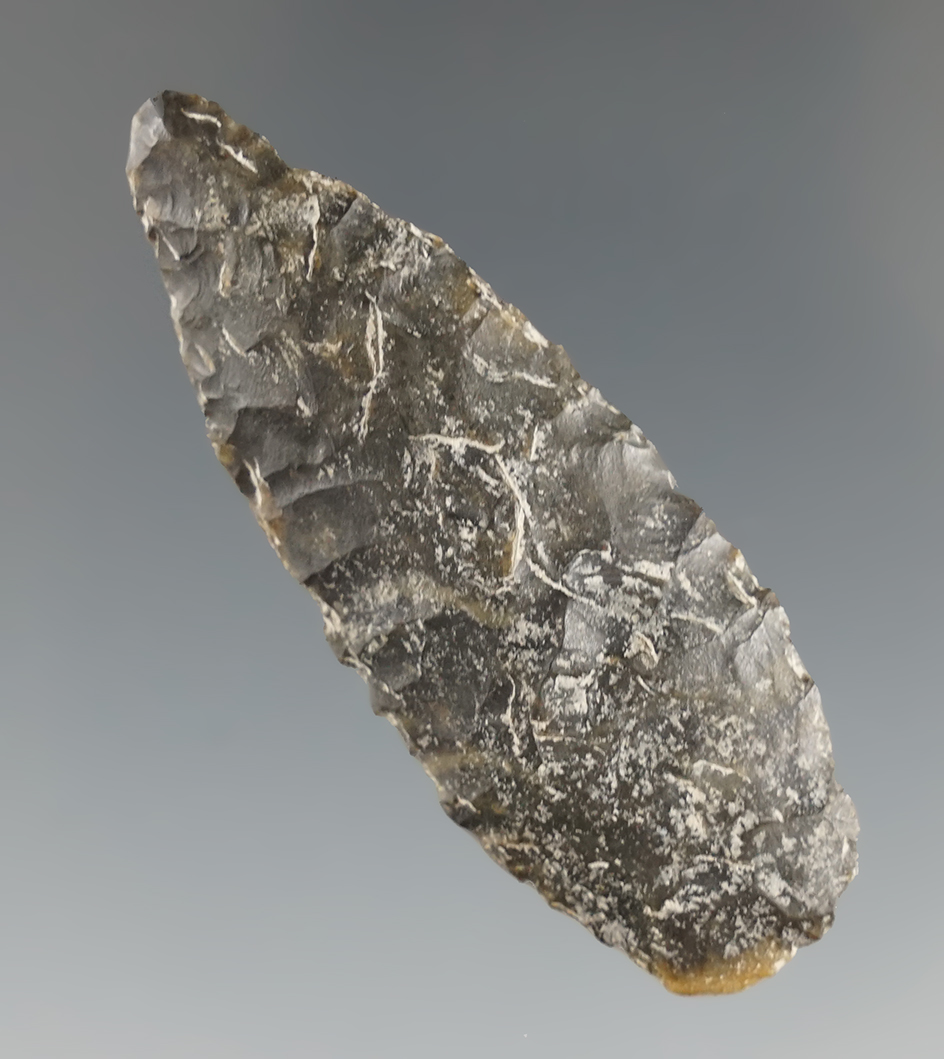 2 3/16" Agate Basin that is beautifully patinated found in Eastern South Dakota.