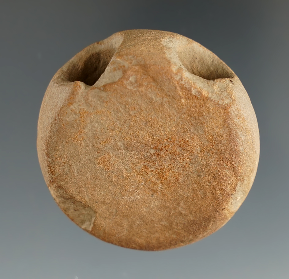 1 5/8" sandstone Ft. Ancient Pipe. Very unique and nice. Found on the Feurt  site in Scioto Co., Ohi