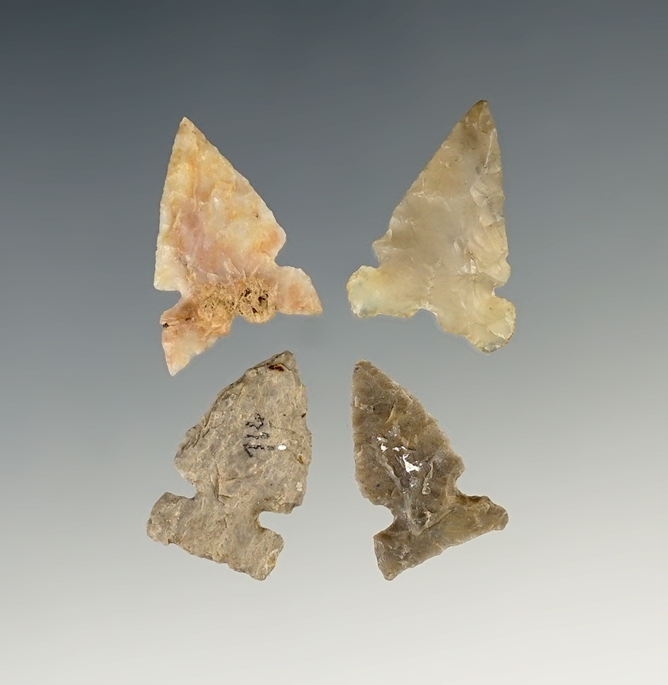 Nice set of 4 New Mexico Arrowheads, largest is 13/16".