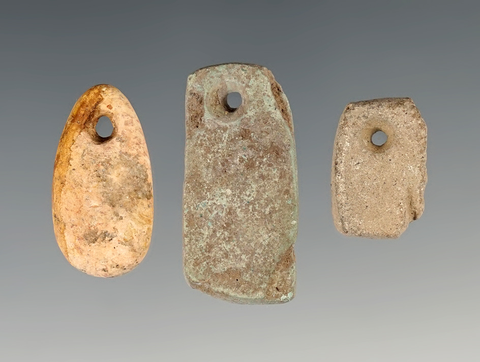 Set of 3 Pendants found in New Mexico, largest is 1 5/16".