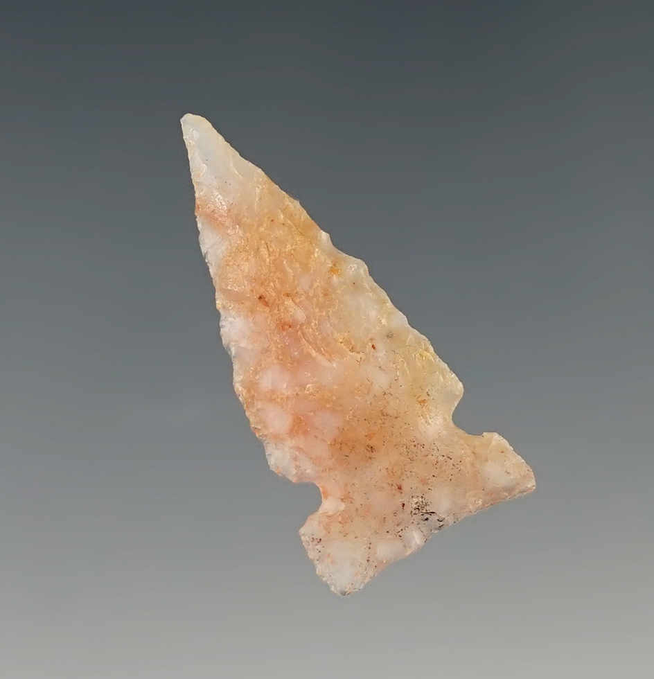 1 3/8" Sidenotch arrow point made from attractive material found in New Mexico.