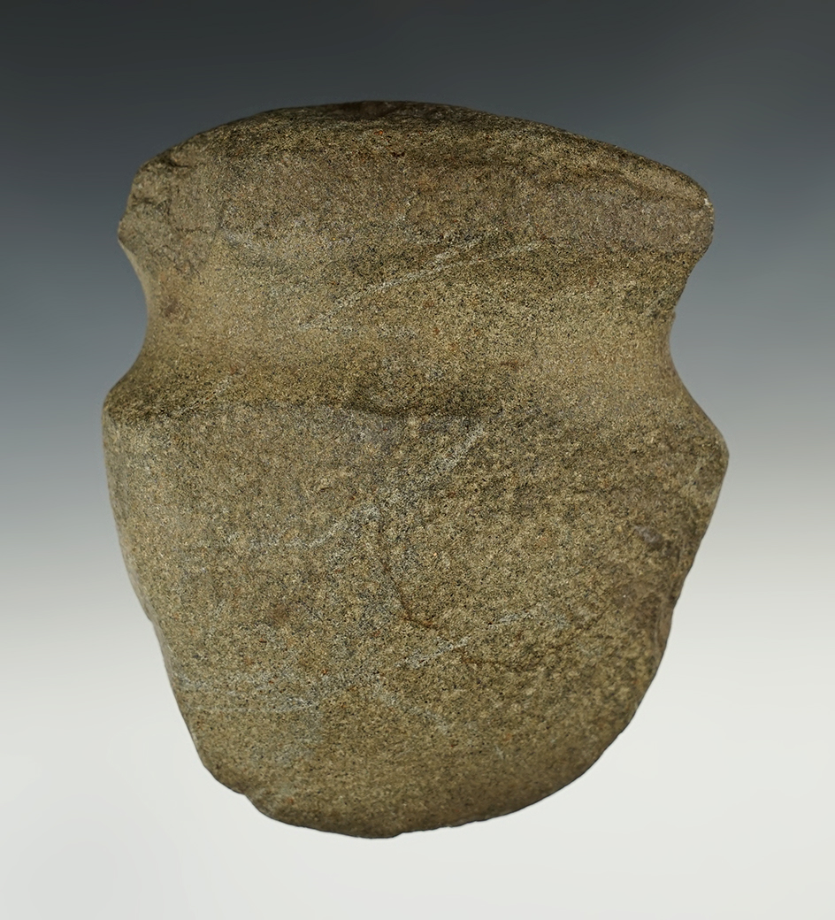 Unique! 4 5/8" Full Grooved Axe that was anciently salvaged from a larger broken Axe. Illinois.