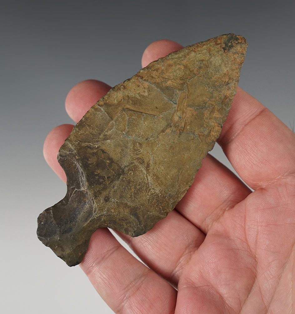 4 1/8" heavily patinated Ashtabula found in New York.