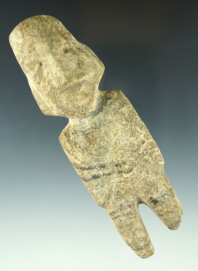 Mezcala human effigy made from gneiss stone found in Guerrero Mexico  Circa 1600 BC-300 AD.