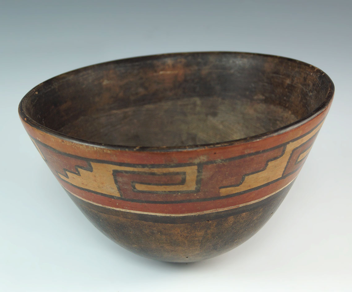 Excellent paint! 6 1/2" wide by 3 3/4" tall well crafted thin-wall bowl. Wari culture - Peru.