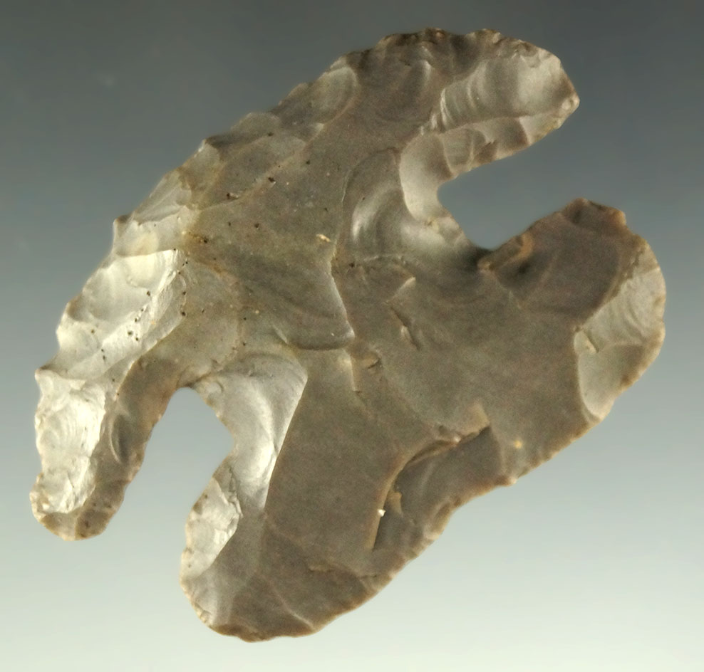 2 1/16" Hornstone Thebes Hafted Scraper that is very nicely styled in perfect condition.  Ohio.