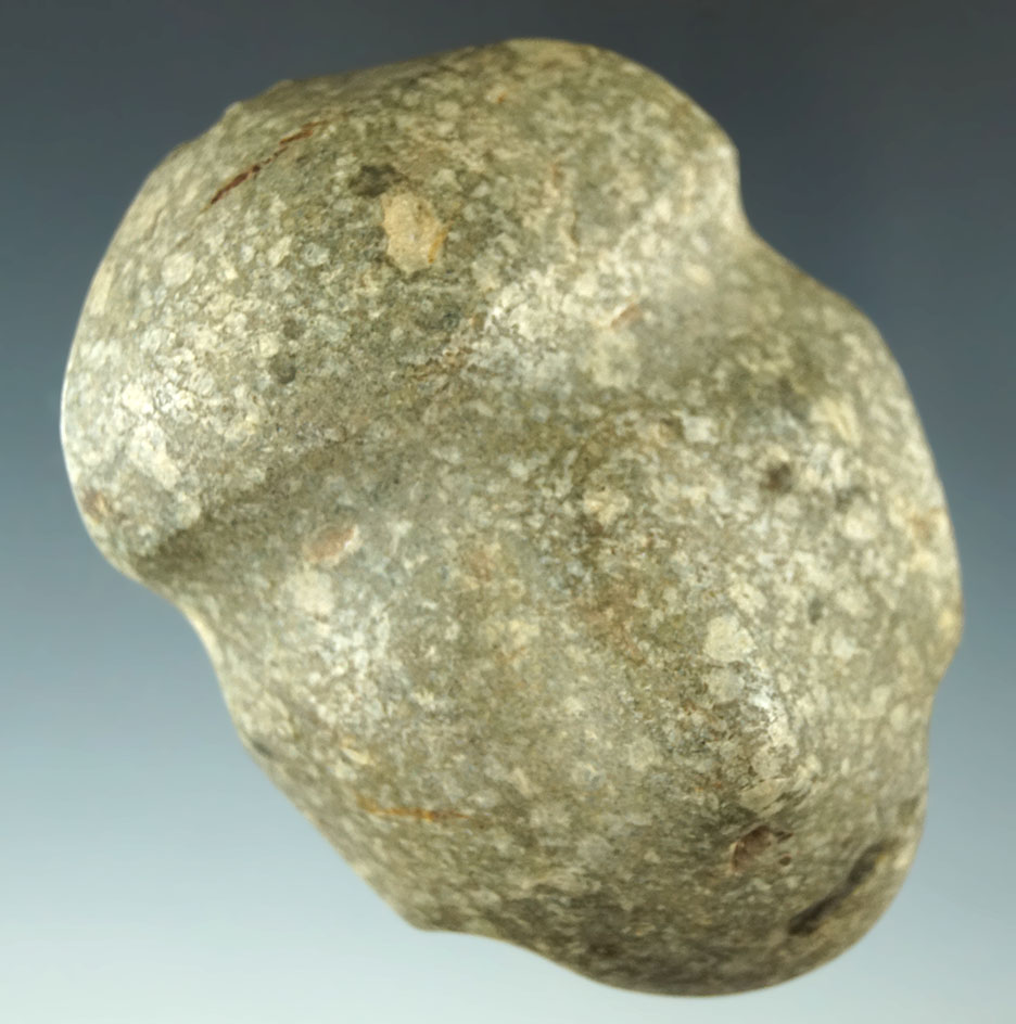 Mezcala green and cream-colored porphyry carved head in nice condition found in Guerrero, MX.