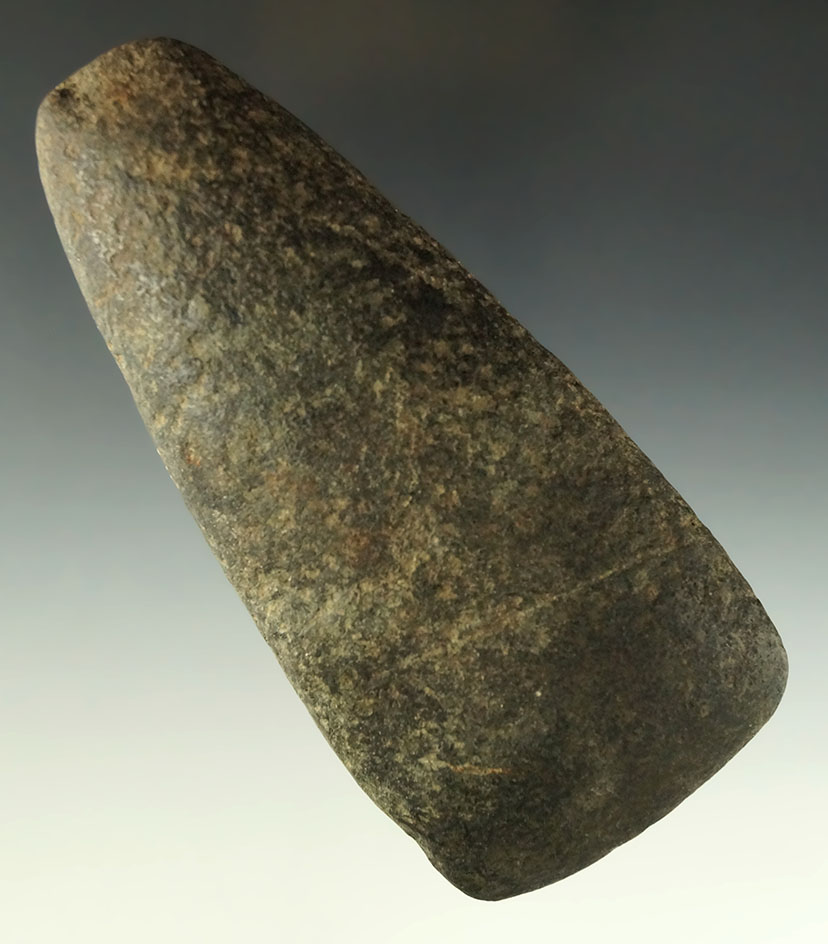 4 7/8" Hardstone Celt is nicely patinated in good condition found in Michigan. Ex. Phil Wagle.