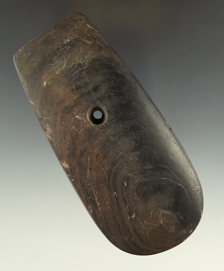4 5/8" slate Pendant with some damage to the top, from the Ralph Meadors Delaware Co., Ohio.